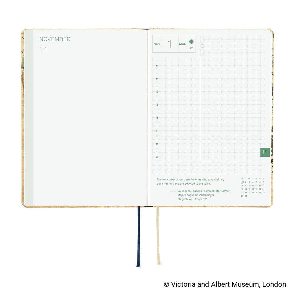 Hobonichi Techo HON A6 2027 - V&A Series: Vine
