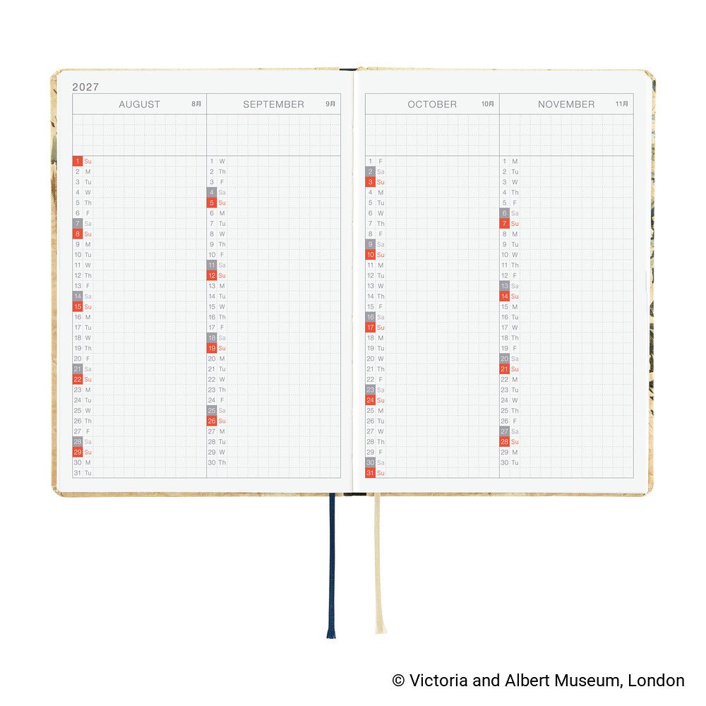 Hobonichi Techo HON A6 2027 - V&A Series: Vine