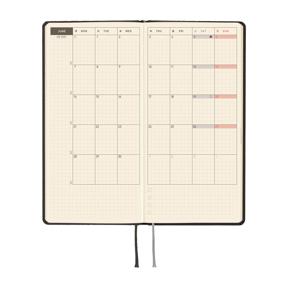 Hobonichi Techo Weeks 2027 - Paper Series: Black Argyle