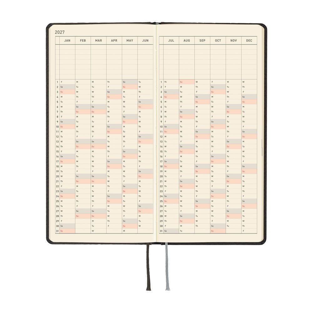 Hobonichi Techo Weeks 2027 - Paper Series: Black Argyle