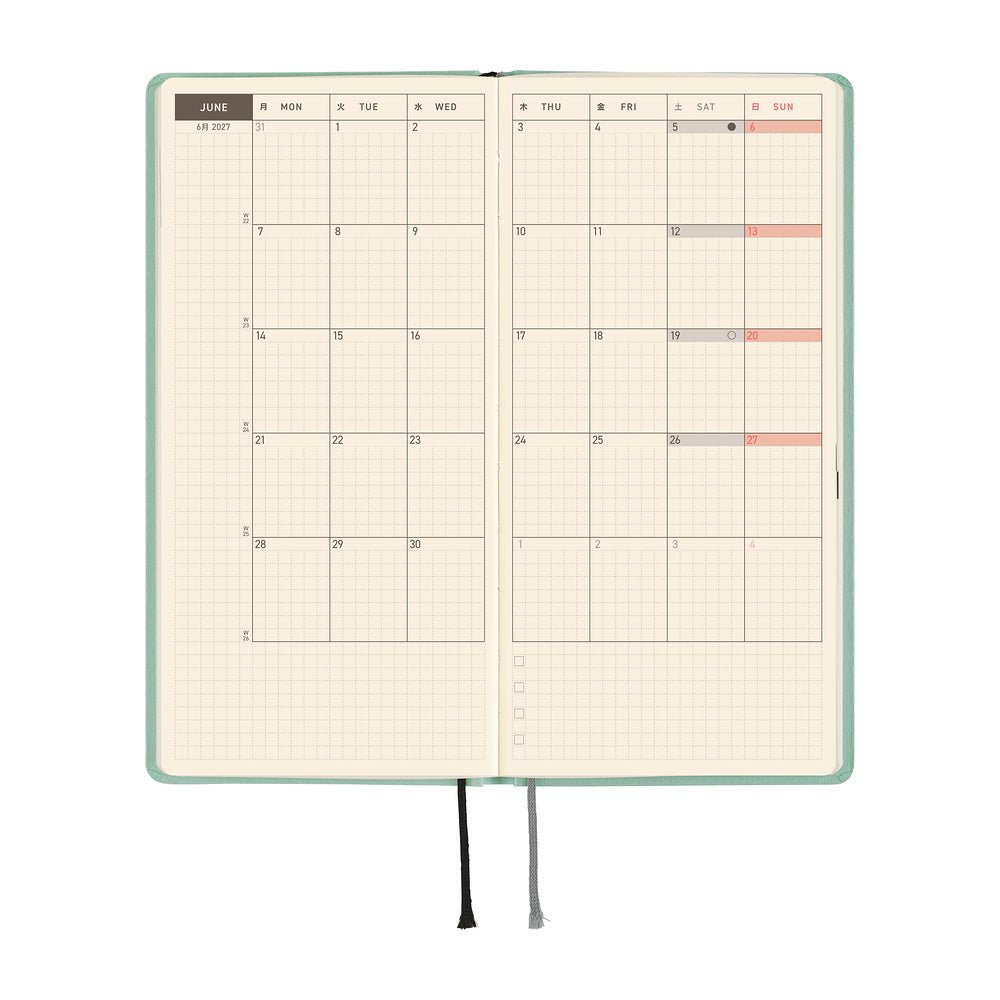 Hobonichi Techo Weeks 2027 - Paper Series: Frosty Jade