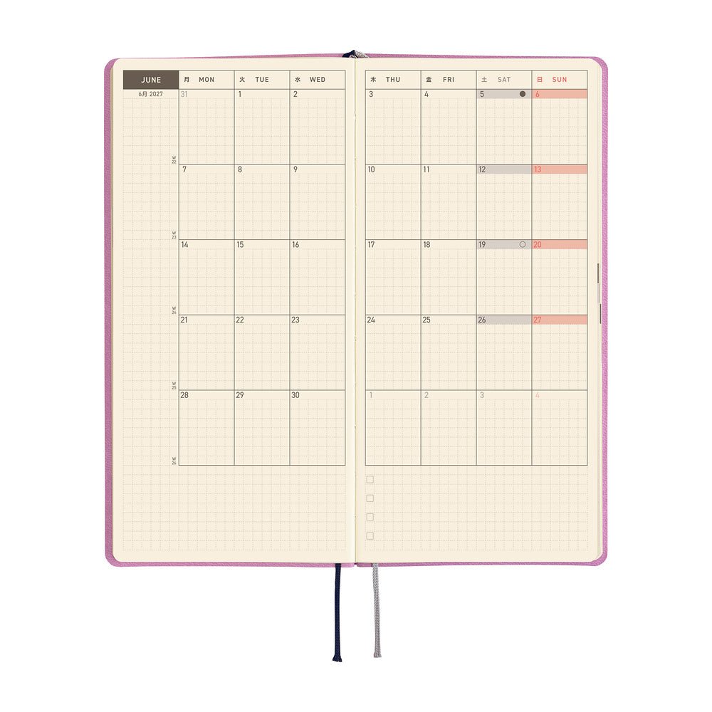 Hobonichi Techo Weeks 2027 - Smooth: Lavender Milk