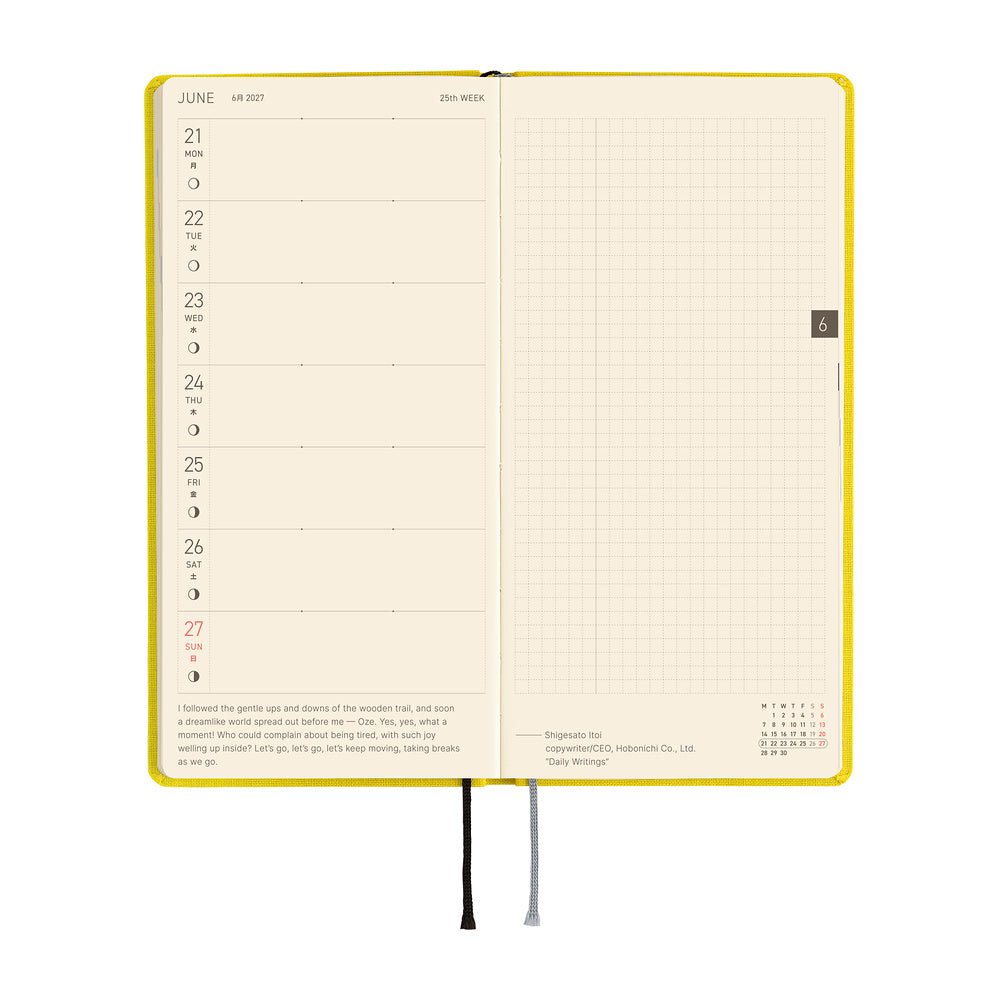 Hobonichi Techo Weeks Mega 2027 - Colors: Canaria Yellow