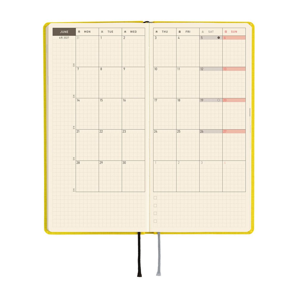 Hobonichi Techo Weeks Mega 2027 - Colors: Canaria Yellow