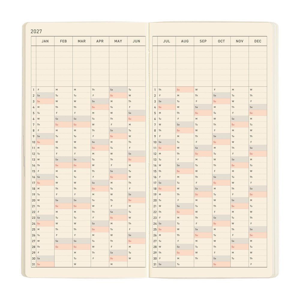 Hobonichi Techo Weeks Mega 2027 - Sneaker: Mandarin Orange