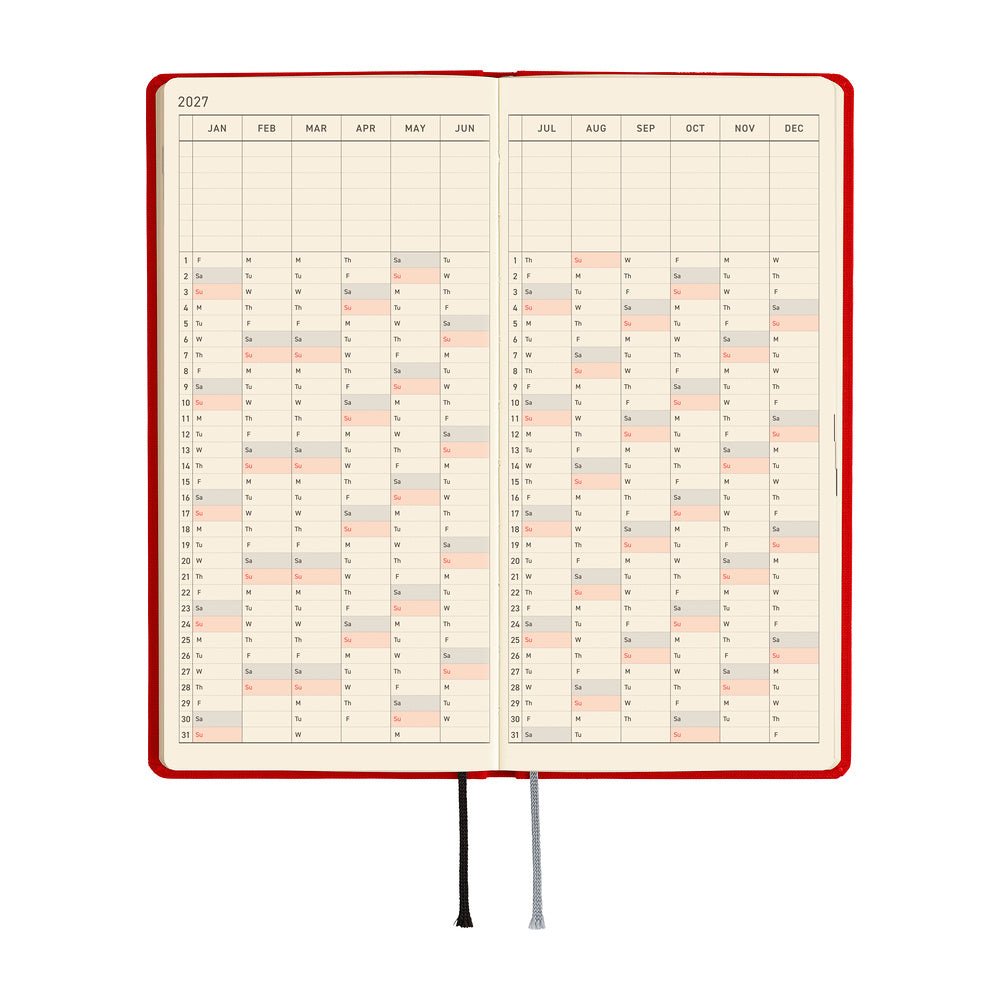 Hobonichi Techo Weeks Mega 2027 - Colors: Poppy Red