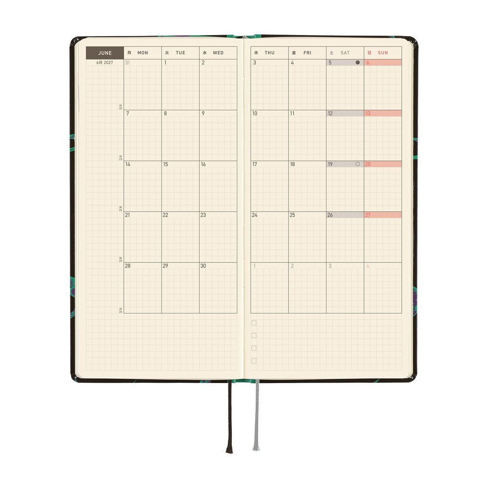 Hobonichi Techo Weeks 2027 - Natal Design: Lucky Swallow
