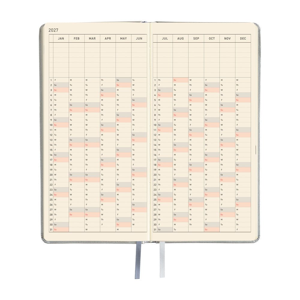 Hobonichi Techo Weeks 2027 - Leather: Noble Silver