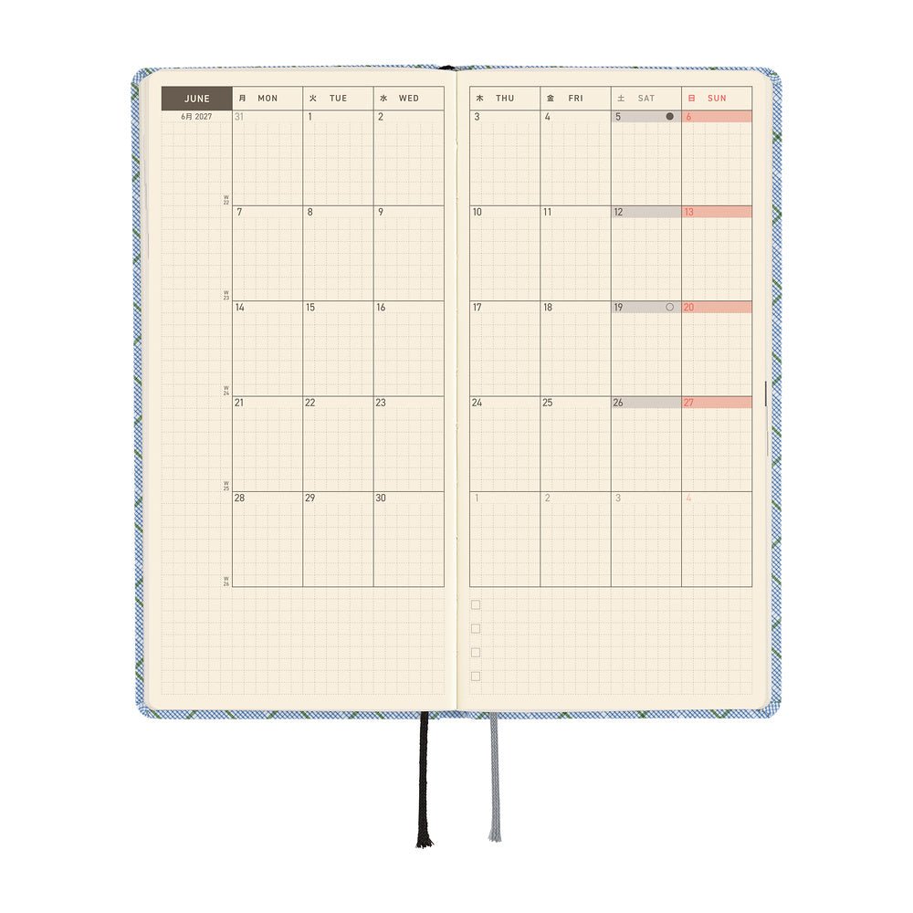 Hobonichi Techo Weeks 2027 - Shirt Fabric: Graph Plaid