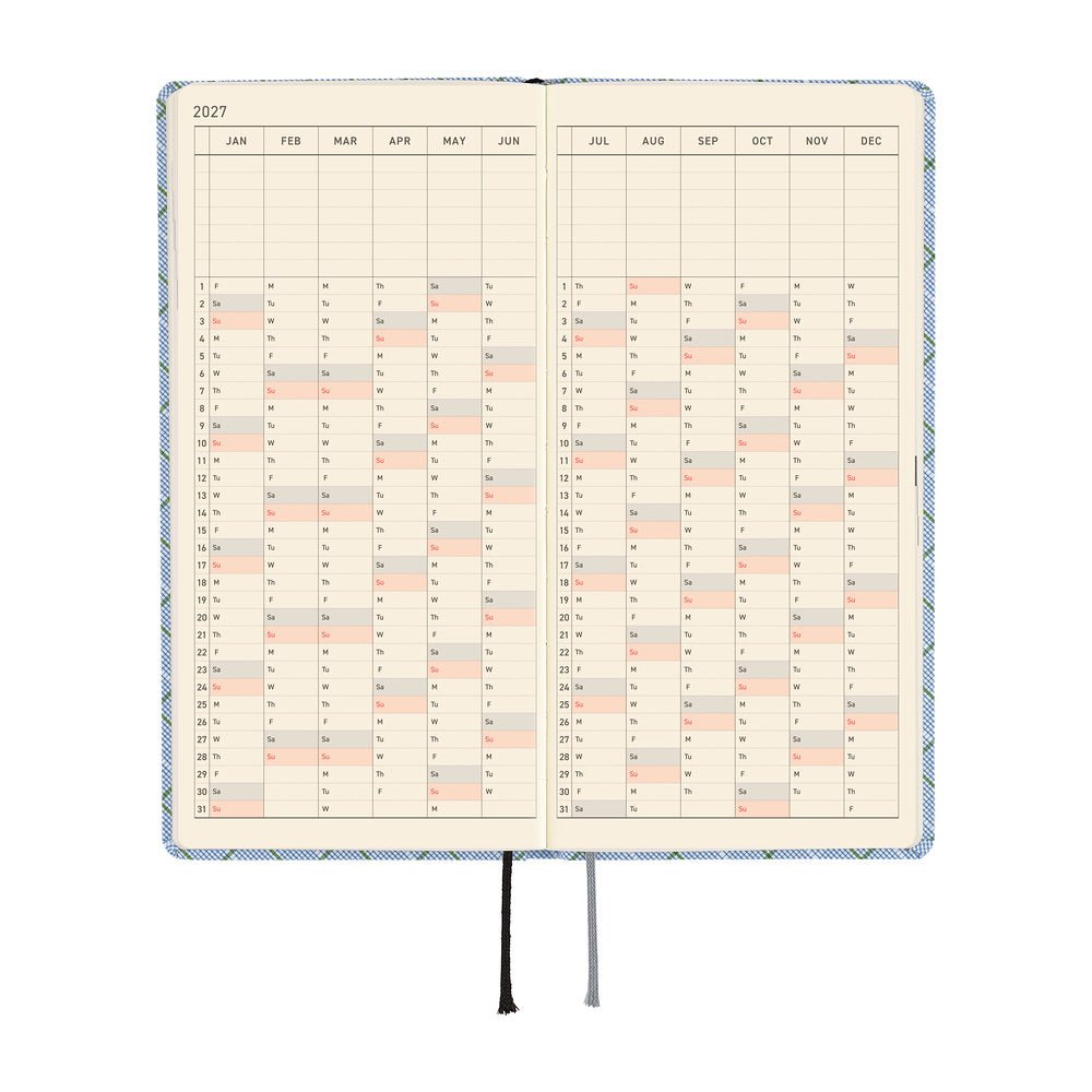 Hobonichi Techo Weeks 2027 - Shirt Fabric: Graph Plaid