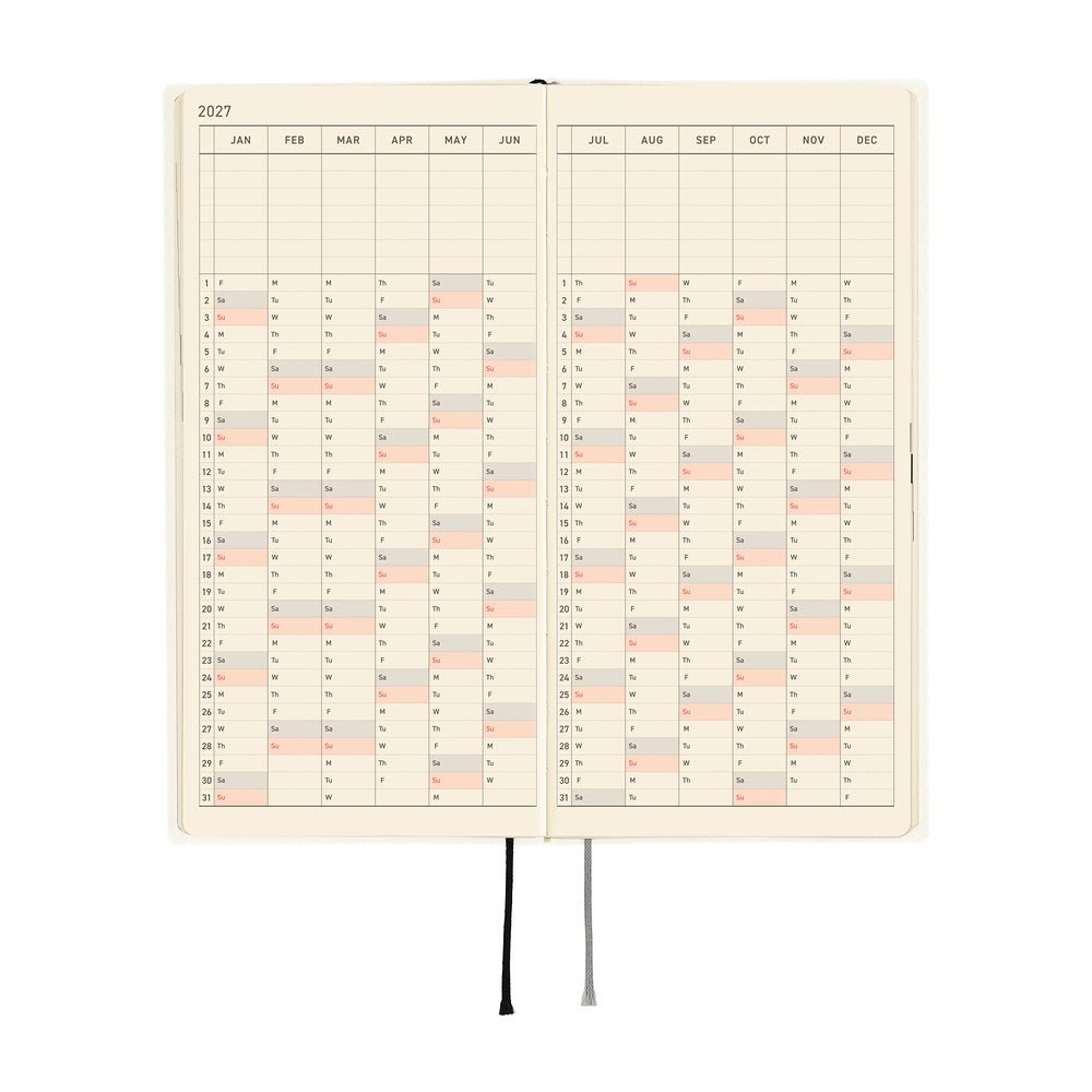 Hobonichi Techo Weeks 2027 - White Line: Ivory