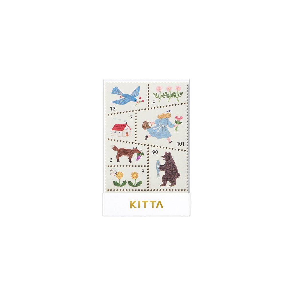 KITTA Stamp-Style Washi Stickers - Forest Morning