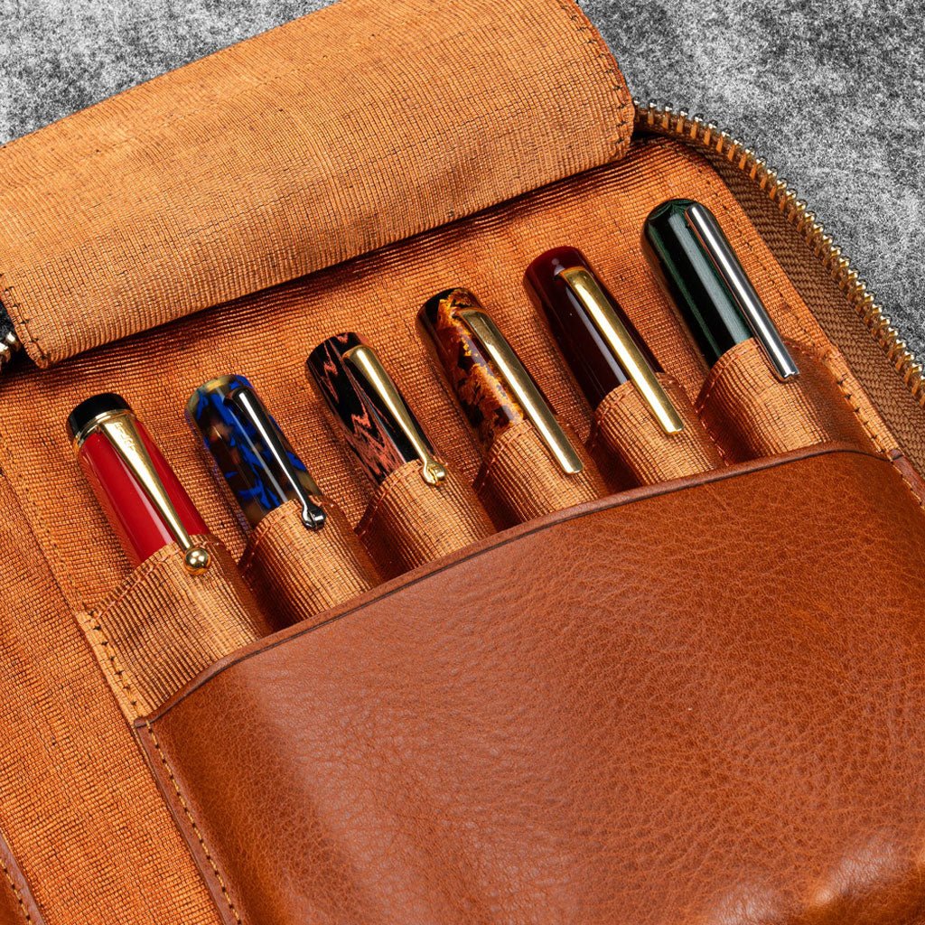 Legacy Leather Zip Pen Case for 12 Pens