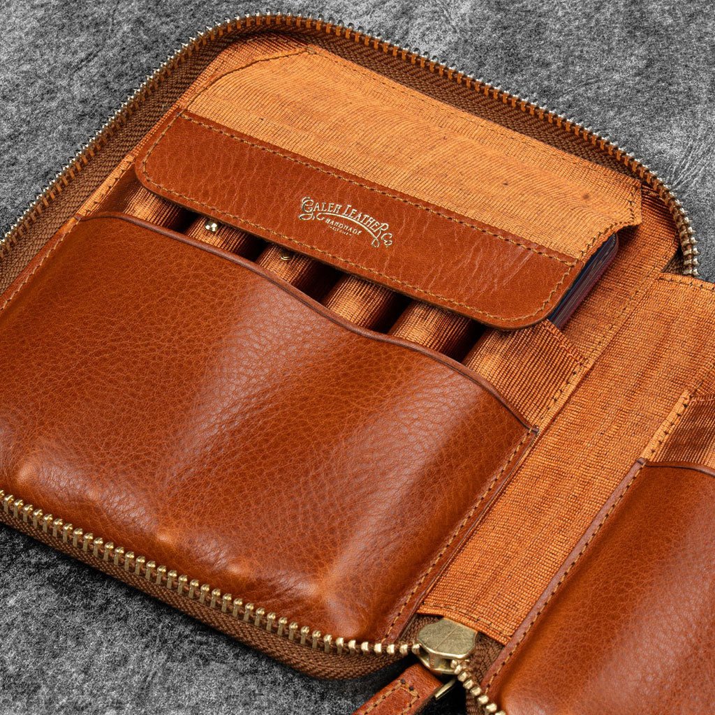 Legacy Leather Zip Pen Case for 12 Pens