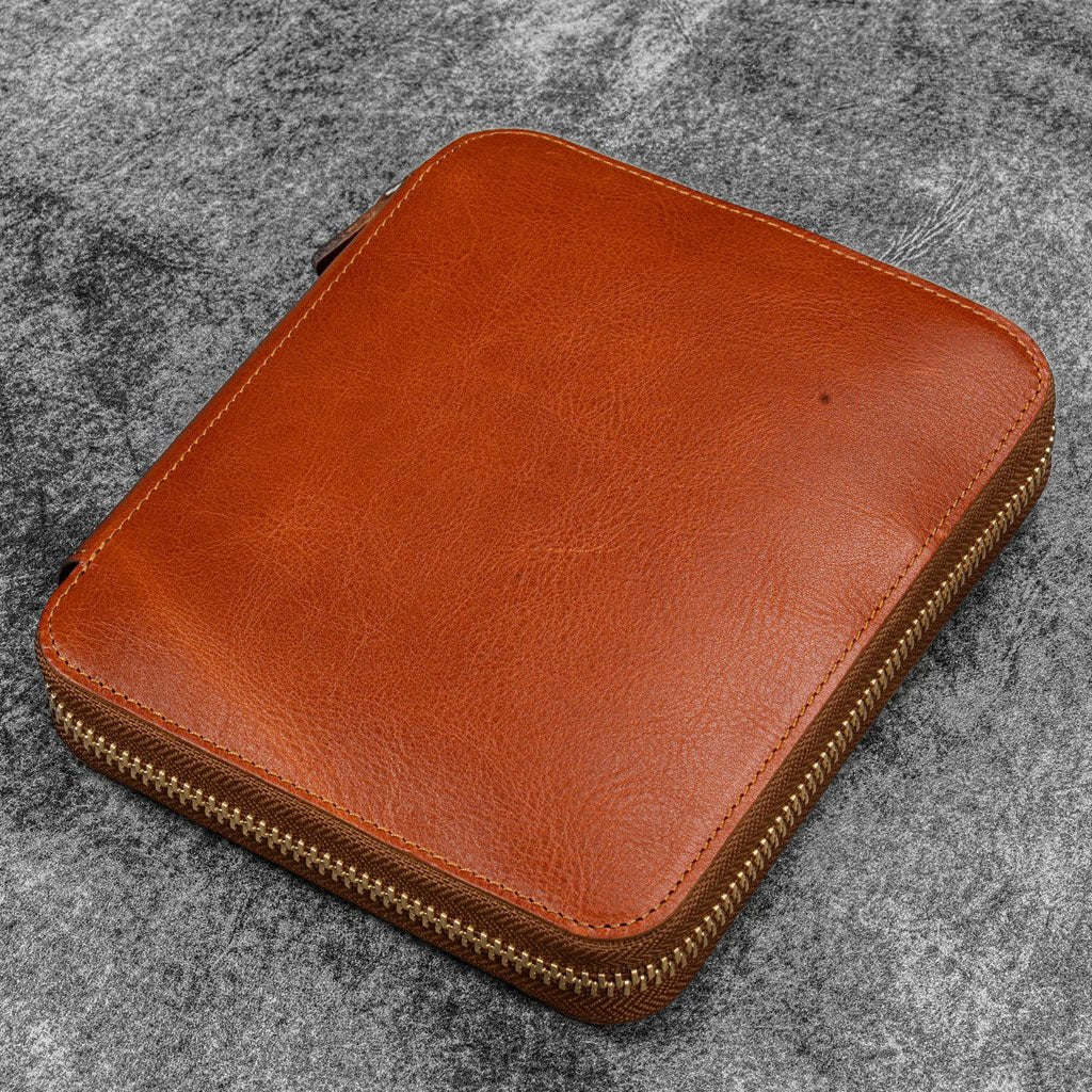 Legacy Leather Zip Pen Case for 6 Pens