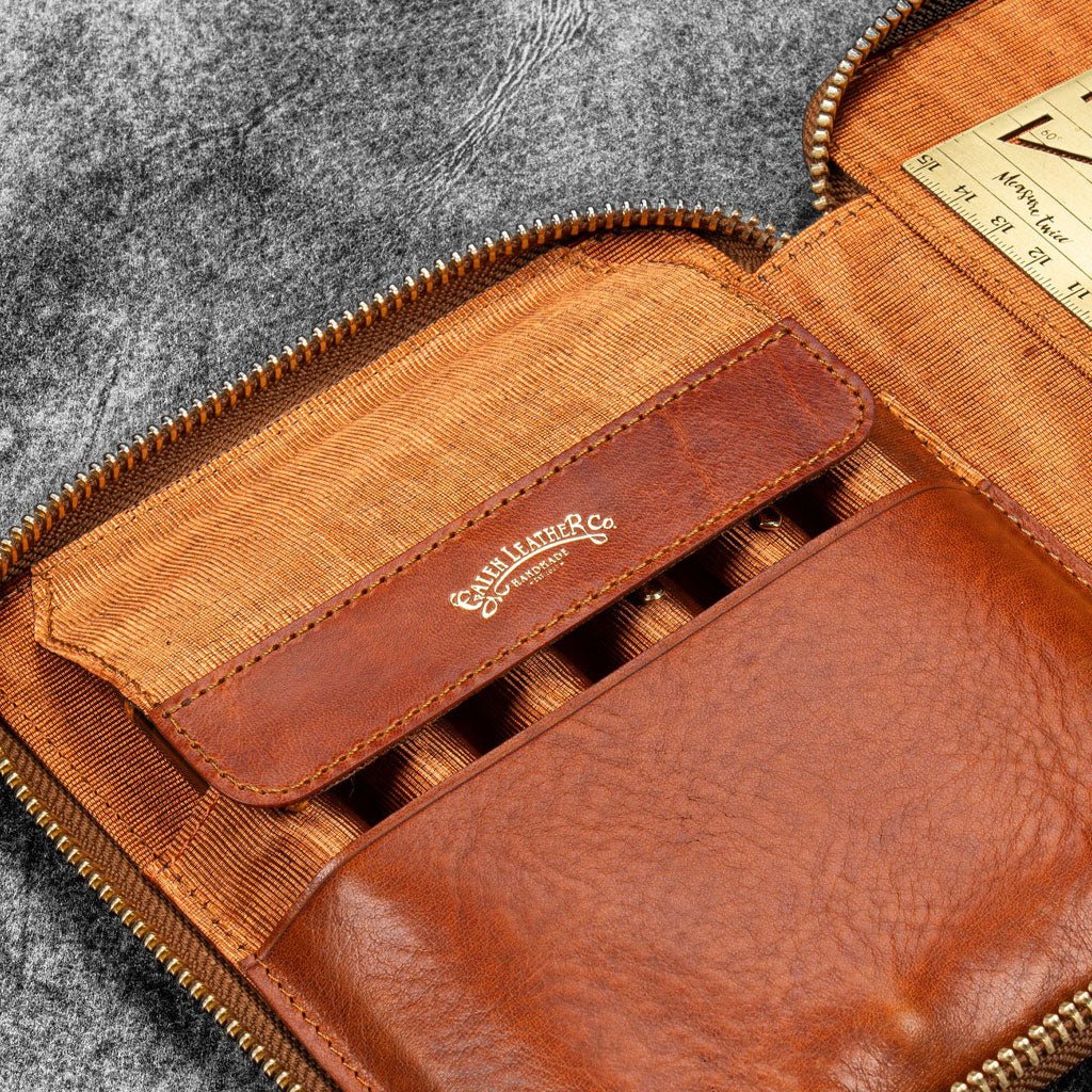 Legacy Leather Zip Pen Case for 6 Pens