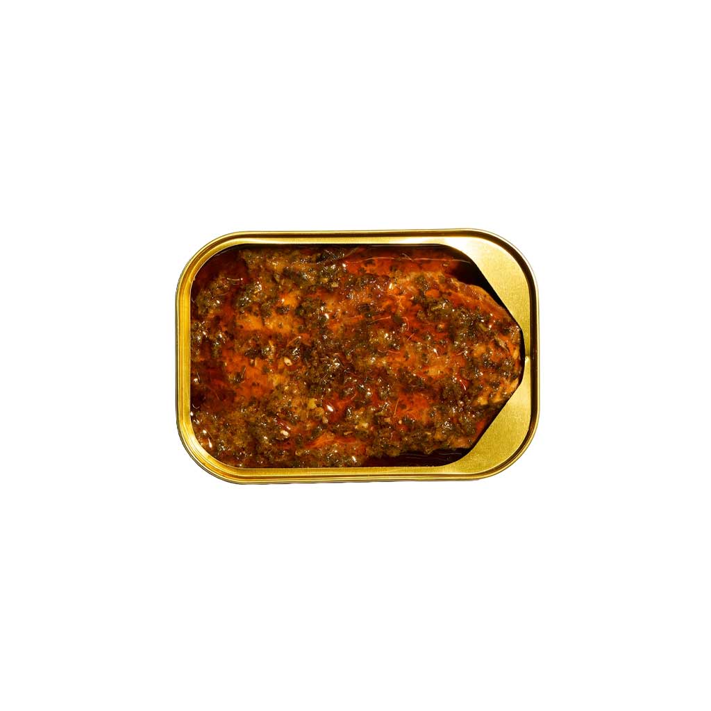 Smoked Rainbow Trout with Red Chimichurri