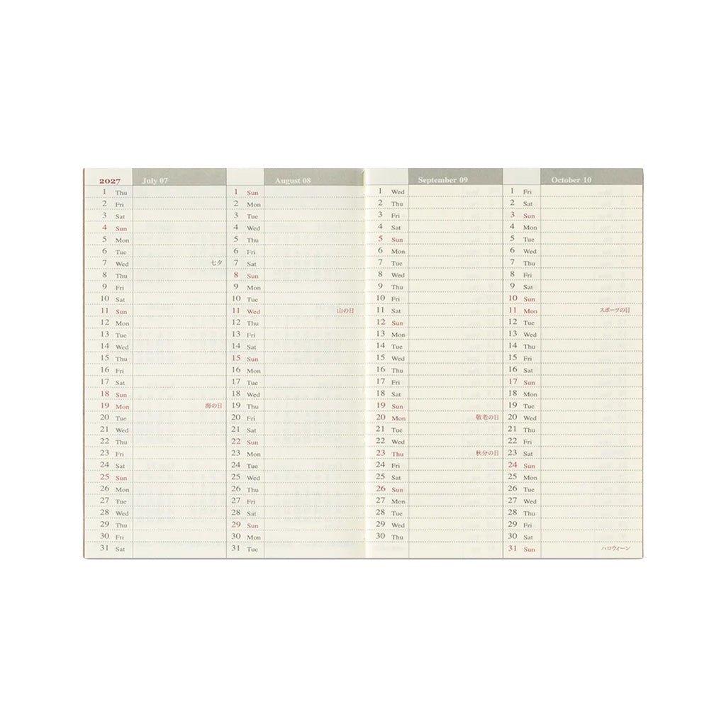 Traveler's Passport Notebook Refill 2027 Weekly Diary
