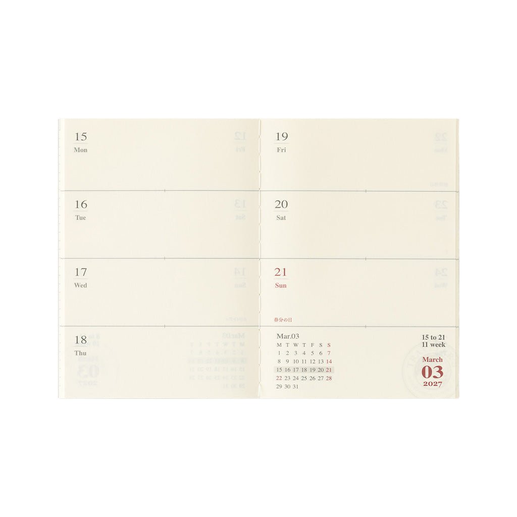 Traveler's Passport Notebook Refill 2027 Weekly Diary