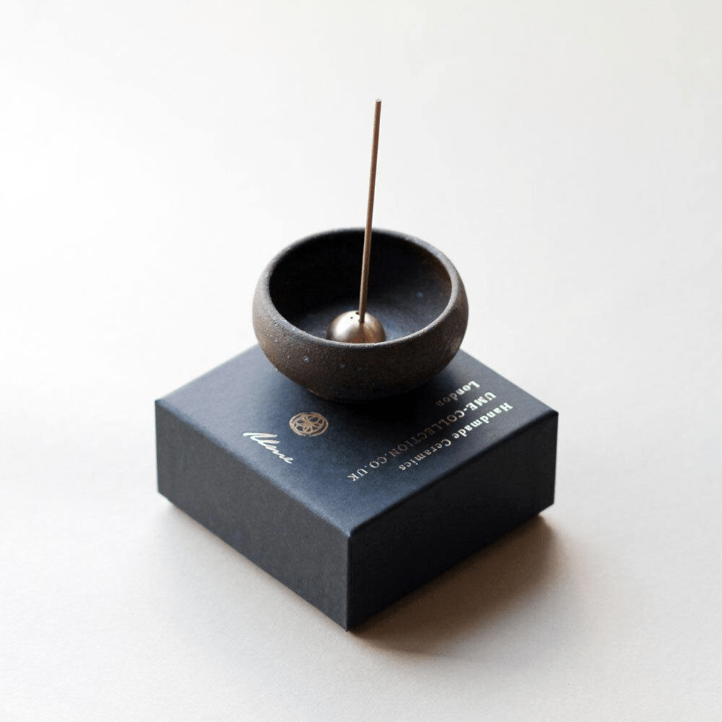 Wabi-Sabi Bowl with Brass Dome Incense Holder